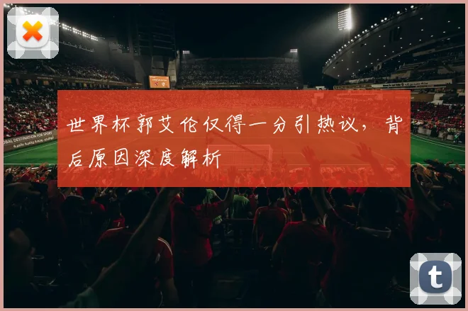 世界杯郭艾伦仅得一分引热议，背后原因深度解析